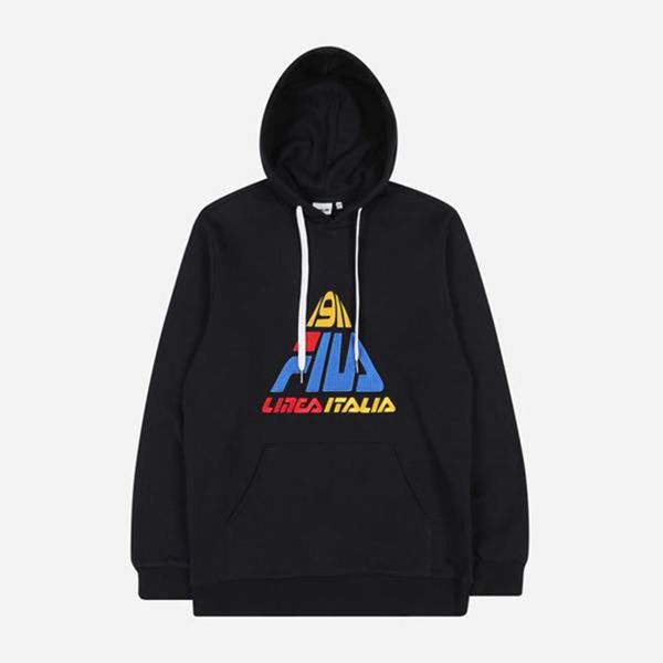 Fila New Logo Graphic Women's Hoodies - Black,NZ 37-60785